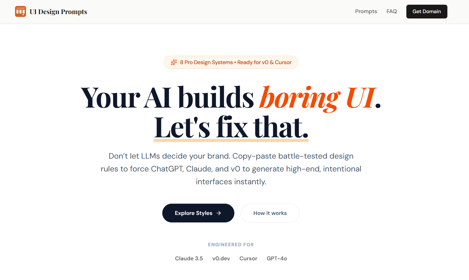 UI Design Prompts — Prompt Engineering for High-End Web Design preview